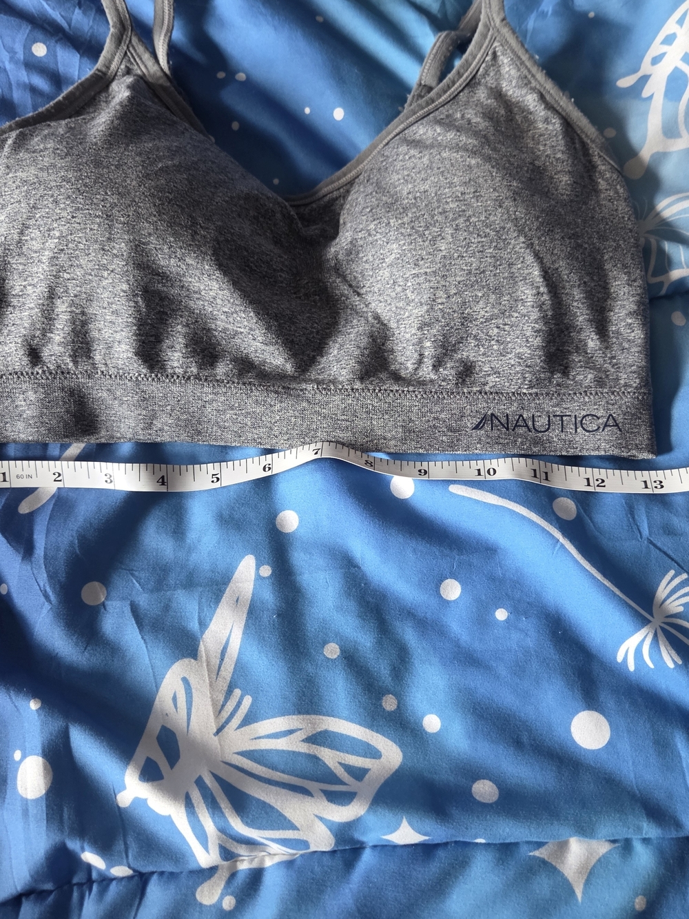 Nautica Intimates 1X Gray Heather Seamless Wireless Bralette Sports Bra Pullover - Picture 2 of 8